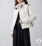 ELLE90白鴨絨撞色設計感短款羽絨服女2025冬季新款新年通勤休閑外套 白色 M 曬單實(shí)拍圖
