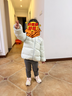 笛莎童裝女童羽絨服2025秋冬兒童連帽輕薄羽絨外套女寶寶 粉藍色 120 曬單實(shí)拍圖
