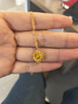 中國珠寶黃金吊墜999足金織夢(mèng)網(wǎng)四葉草項鏈節日生日禮物送女友 曬單實(shí)拍圖