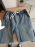 牛仔褲女款2025秋季寬松高腰顯瘦直筒褲冬季加絨保暖女士休閑長(cháng)褲 藍色 常規 L 曬單實(shí)拍圖