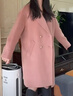 衣香麗影100%羊毛雙面呢子大衣女冬裝高級感毛呢外套 豆沙粉 S 曬單實(shí)拍圖
