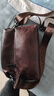 牛船長(cháng)皮具單肩斜挎包男真皮大容量休閑皮包多功能插卡包郵差包小包拆卸肩帶 咖啡色 曬單實(shí)拍圖