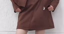 太平鳥(niǎo)女裝外套寬松短廓形潮酷休閑氣質(zhì)百搭A字短裙D 棕色下身 M 曬單實(shí)拍圖