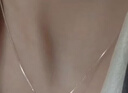 南有栗999銀項鏈女士銀配鏈單鏈子無(wú)吊墜鎖骨鏈裸鏈素鏈生日禮物送女友 925銀針式盒子鏈【適用99%吊墜】 曬單實(shí)拍圖