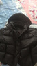 艾萊依羽絨服女輕暖面包服泡芙短款可脫卸連帽鵝絨外套 月夜黑S 曬單實(shí)拍圖