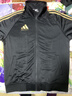阿迪達斯（adidas）運動(dòng)套裝男秋冬跑步運動(dòng)套裝防風(fēng)夾克直筒褲兩件套 黑金 XL 曬單實(shí)拍圖