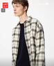優(yōu)衣庫男女裝法蘭絨格子襯衫長(cháng)袖襯衣薄外套481225 481225/30淺米色 L 曬單實(shí)拍圖
