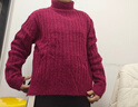 德瑪納【酒漬楊梅】冬款毛衣慵懶風(fēng)紋理感高領(lǐng)保暖針織衫女 漿果紅色 S  曬單實(shí)拍圖