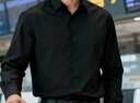 歐定頭等艙高彈襯衫狼王黑男高彈免燙黑色長(cháng)袖襯衣 狼王黑純色 41  曬單實(shí)拍圖