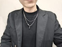 戚小米星芒雙層疊戴男士項鏈男潮鎖骨鏈小眾高級感吊墜時(shí)尚飾品生日禮物 曬單實(shí)拍圖