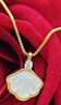 禮意久久貝母999黃金吊墜項鏈女款女士生日禮物女生38女神節禮物女友老婆 曬單實(shí)拍圖