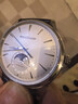 積家（Jaeger）男表大師系列自動(dòng)機械表徑39mm月相日期顯示正裝商務(wù)休閑瑞士腕表 銀盤(pán)精鋼1368430 曬單實(shí)拍圖