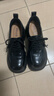 百麗復古抓皺牛津鞋女26春新質(zhì)感真皮英倫單鞋B3010AM6 黑色 40 曬單實(shí)拍圖