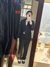 韓曼柯（HANMANKE）西裝套裝女黑色西服兩件套修身小西裝外套日常通勤面試職業(yè)正裝 曬單實(shí)拍圖