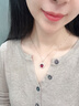 廷亮碧璽吊墜鉆石豪華鑲嵌4.2ct天然盧比萊紅碧璽戴妃款18K金項鏈女 4.2克拉 +18K金項鏈 曬單實(shí)拍圖