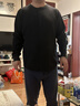 優(yōu)衣庫男裝女裝情侶華夫格亨利領(lǐng)套頭衫長(cháng)袖T恤479784 482766 482766/09黑色 2XL 曬單實(shí)拍圖