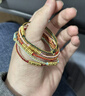 菜百首飾 黃金手鏈 古法碎金子編織繩手鏈情侶綠金 計價(jià) 約0.75克 曬單實(shí)拍圖