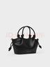 CHARLES&KEITH26春新品柔軟抽繩托特包手提菜籃子包生日禮物CK2-30782804 Black黑色 S 曬單實(shí)拍圖