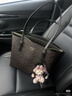 蔻馳（COACH）【品牌直供】女士大號手提托特包卡其拼白色CV967禮物 曬單實(shí)拍圖