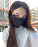 Charm Kendo防曬口罩女夏季透氣面罩顯臉小高顏值立體遮陽(yáng)護眼角男女臉罩 暗夜黑 曬單實(shí)拍圖