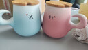 MLCRIYG景德鎮陶瓷情侶杯馬克杯簡(jiǎn)約杯子一對情侶茶杯水杯結婚禮物送新人 新款粉藍情侶杯定制（禮盒裝） 曬單實(shí)拍圖