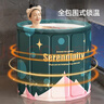 WCZ德國泡澡桶成人浴桶可折疊洗澡桶大人用泡澡神器家用浴缸全身可泡 全新升級-幾何綠豪華款(7件套)-7層夾棉 【免安裝速開(kāi)合-智能鎖溫】 曬單實(shí)拍圖