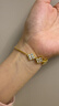 三彩2025新款國風(fēng)四葉海棠花手鏈輕奢鋯石幸運鍍金抽拉珠甜美復古 金色 26cm 曬單實(shí)拍圖