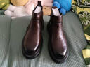 普步仕品牌切爾西靴男2025秋冬季新款真皮加絨保暖鞋時(shí)尚百搭商務(wù)靴子男 淺棕色平跟款單鞋 42 按平時(shí)穿皮鞋碼選購 曬單實(shí)拍圖