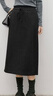 紅袖（hopeshow）超好看百搭半身裙2025冬季新款女裝系帶松緊腰顯瘦直筒氣質(zhì)中長(cháng)裙 黑灰090 S 曬單實(shí)拍圖