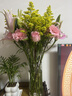 玫瑰百合花束水培插花瓶插【玫瑰+百合+向日葵+配草】家用鮮花 混色多色 粉玫瑰10枝+粉百合6朵+向日葵1枝+配草20枝 曬單實(shí)拍圖