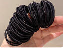 晨色皮筋頭繩【100根】發(fā)繩發(fā)圈高彈力橡皮筋扎頭發(fā)皮套 黑色 曬單實(shí)拍圖