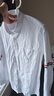羅蒙（ROMON）時(shí)尚高端歐美拼色簡(jiǎn)約襯衫男士春季青年潮流百搭修身長(cháng)袖襯衣新品 白色 L 120以?xún)?曬單實(shí)拍圖