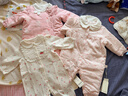 戴維貝拉女寶寶夾棉爬服秋冬新生兒連體衣嬰兒哈衣 曬單實(shí)拍圖