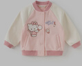 戴維貝拉（DAVE＆BELLA）【Hello Kitty聯(lián)名】?jì)和馓状貉b女童長(cháng)袖針織棒球服寶寶衣服 粉色【現貨】 100 cm（建議身高90-100cm） 曬單實(shí)拍圖
