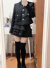 UR2026春季新款女裝流光風(fēng)小香肌理感紐扣呢料外套UWM150084 黑色 M 曬單實(shí)拍圖
