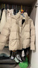 雪中飛羽絨服女短款羽絨服女簡(jiǎn)約時(shí)尚百搭小個(gè)子連帽保暖外套 米灰色 M 曬單實(shí)拍圖