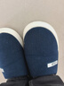 樸西冬季燈芯絨男士室內棉拖鞋保暖加絨厚底情侶居家 藏青色 42-43 曬單實(shí)拍圖