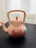 陶羽蘇打燒富貴牡丹提梁壺家用陶瓷茶壺防燙精致悶茶壺功夫茶具泡茶器 蘇打燒「富貴牡丹」提梁壺 曬單實(shí)拍圖