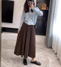 風(fēng)琴百褶裙半身裙女2026超火春季新款大擺裙垂墜感高級感半截長(cháng)裙 咖啡色 均碼 （80-150斤） 曬單實(shí)拍圖