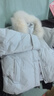 雪中飛羽絨服女短款狐貍毛領(lǐng)小個(gè)子青春百搭外套 藍色 M 曬單實(shí)拍圖