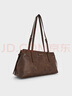 CHARLES&KEITH復古油蠟皮繩結單肩腋下包生日禮物送女友CK2-20782673 Distressed Coffee咖啡色 M 曬單實(shí)拍圖