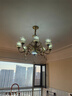 三洛（SANLUO）歐式全銅吊燈客廳水晶燈輕奢餐廳臥室房間燈別墅酒店中空燈具Q031 T)8頭升級底鍋發(fā)光+LED燈泡+安裝 曬單實(shí)拍圖