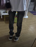 POUMcleanfit美式復古高街vibe風(fēng)重磅水洗黑牛修身顯高微喇牛仔褲男裝 黑色 常規 L 【105-120斤】 曬單實(shí)拍圖