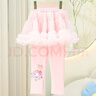 珊詩(shī)麗（SexeMara）2025新款女童打底褲春秋外穿褲裙網(wǎng)紗韓版假兩件高腰洋氣童裙褲潮 粉色加絨裙褲 120 cm 曬單實(shí)拍圖