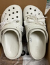 卡駱馳（CROCS）經(jīng)典珍珠蕾絲云朵洞洞鞋時(shí)尚百搭|211540 亞麻色-0HZ 36 /37(230mm) 曬單實(shí)拍圖
