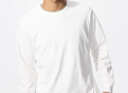 優(yōu)衣庫男裝女裝柔軟圓領(lǐng)T恤/休閑長(cháng)袖上衣479783 00 白色 L 曬單實(shí)拍圖