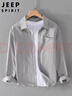 JEEP SPIRIT吉普日系長(cháng)袖襯衫男士春季寬松休閑純棉襯衣外套男 白色 XL 曬單實(shí)拍圖