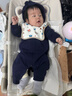 蓋璞嬰兒初秋款彩logo小熊耳朵連帽連體衣兒童裝爬服644733 曬單實(shí)拍圖