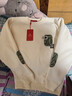 皮爾卡丹（pierre cardin）加絨衛衣男秋冬季潮流長(cháng)袖T恤男士半高領(lǐng)休閑毛衣男裝 米白 L 曬單實(shí)拍圖
