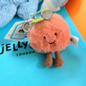 Jellycat趣味雙葉桃子包包掛飾毛絨掛件鑰匙扣新年禮物2026春夏新品 粉色 One Size 曬單實(shí)拍圖